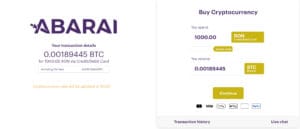 interfata Abarai crypto exchange